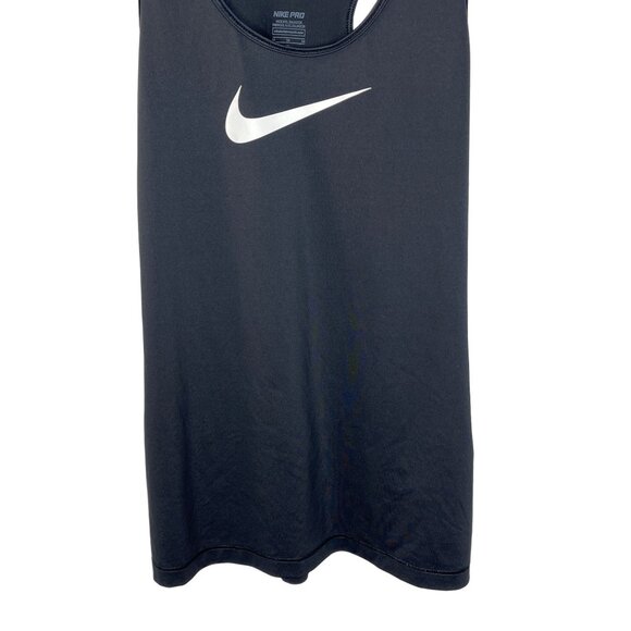 Nike Tank Top Women Activewear Workout Running Gym Yoga Black White Medium Pro - Picture 4 of 11